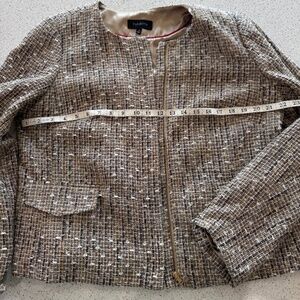Talbot's Tweed Metallic Dressy Jacket Coat Blazer Zip